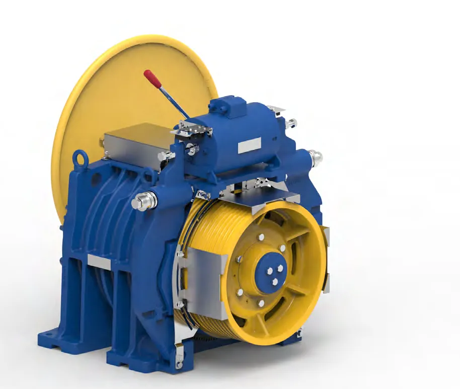 A gearless machine makes the lift run noticeably quieter than a geared one