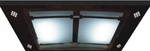 AS-T02 · Trần cabin khung đen, đèn LED