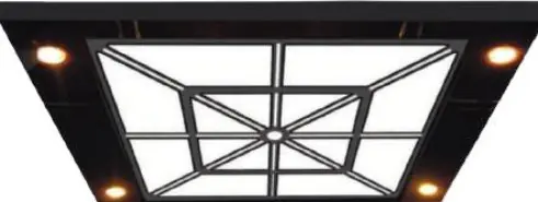 AS-T14 · Trần cabin khung đen, đèn LED