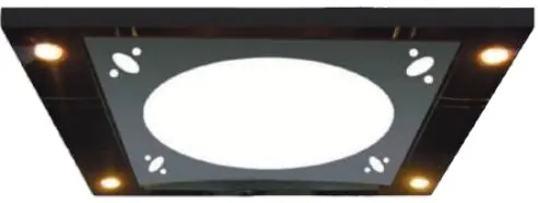 AS-T15 · Trần cabin khung đen, đèn LED